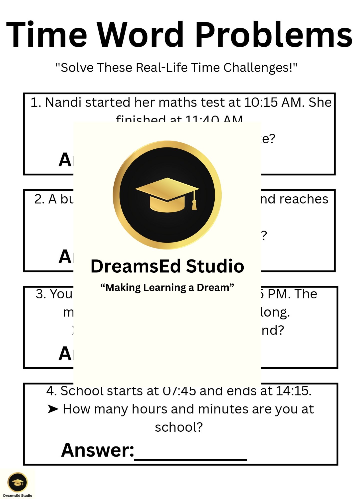 "Grade 4 Time Mastery Worksheets – 12-Hour & 24-Hour Clock Practice" - Image 7